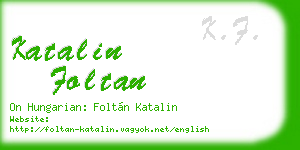 katalin foltan business card